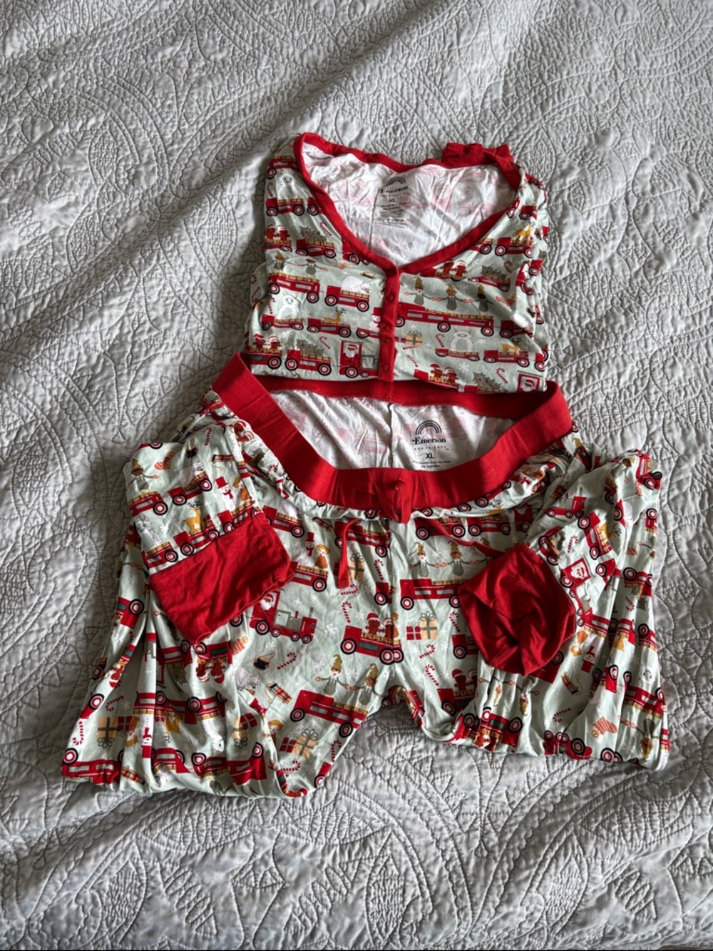 Emerson & Friends Christmas Train Cotton Pajama Set - Women's Two-Piece